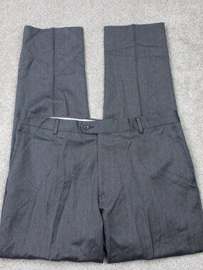 Joseph Abboud Heritage Pants Mens 38x36 Gray 100% Wool Flat Front Straight